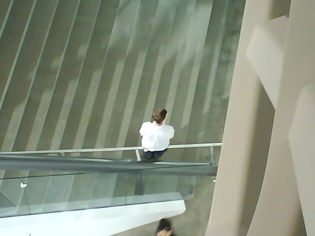 Dylan Baker standing on Grand stairs