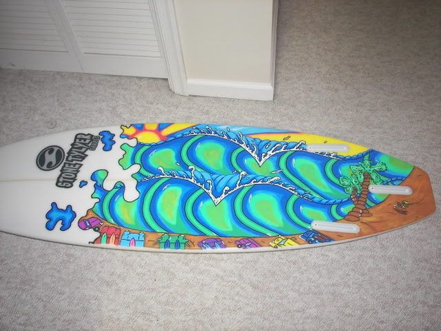 painting a surfboard