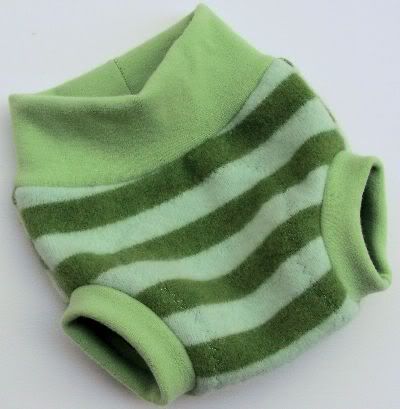 Woollybottoms Green Stripes Hybrid Soaker, sz M