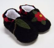 Garden Party Recycled Wool Slippers, sz 6-12m