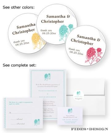 Dahlia blossom simple elegance wedding invitations