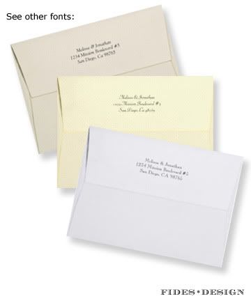 pre print envelopes wedding return address