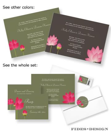 fidesdesign lotus lily flower indian asian wedding invitation set