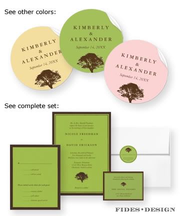 Eternal oak tree elegant wedding invitations favor sticker rsvp reception 