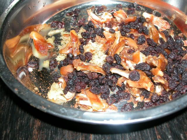 spices, raisins, dates