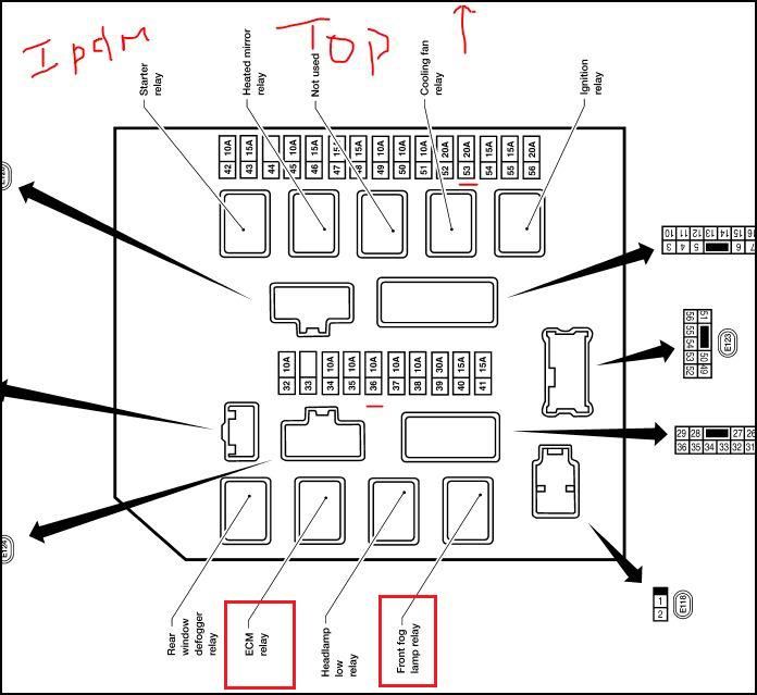 2005 Nissan pathfinder ecu relay location