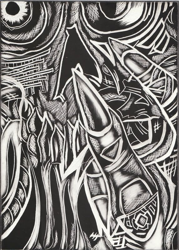 Abstract Scratchboard