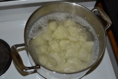 Potatoes boiling away