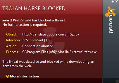 avast web shield blocking sites