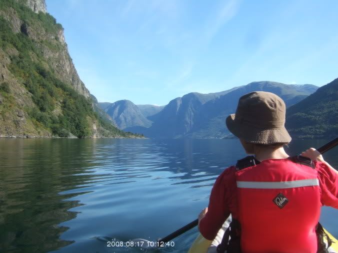Kayaking down the Aurlandsfjord 