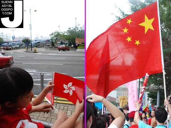 hong kong flag and china flat.