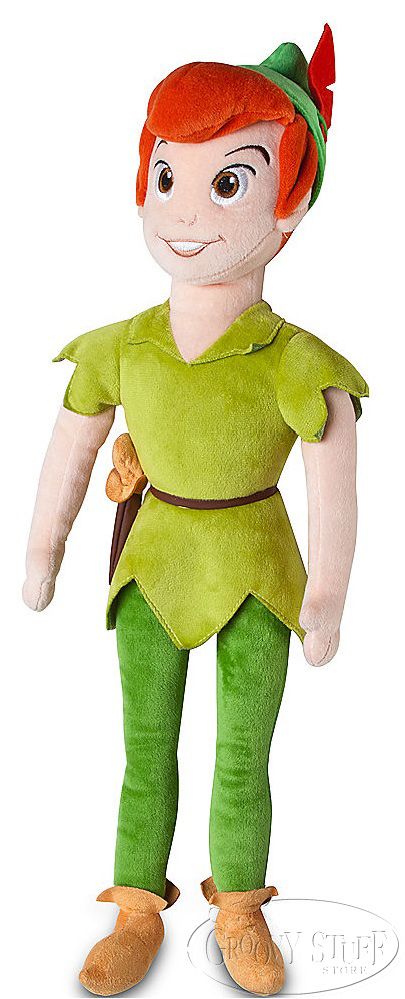 Disney PETER PAN Stuffed Rag Doll Large Premium Plush Green Boy 20 inch ...