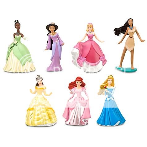 Disney Princess Figurine Playset Belle Pocahontas Tiana Jasmine Ariel 