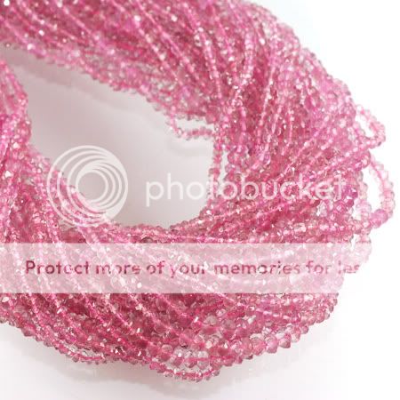 Pink Amethyst Faceted Rondelle Briolette Beads  