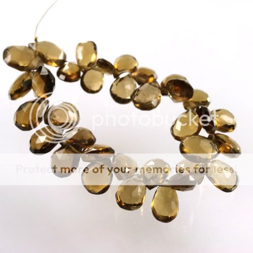 Olive Quartz Faceted Pear Shape Briolette Beads  