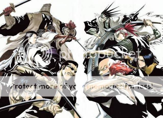 Shinigami battle to the deaths! yaaaya yumichika-kun is in this pic