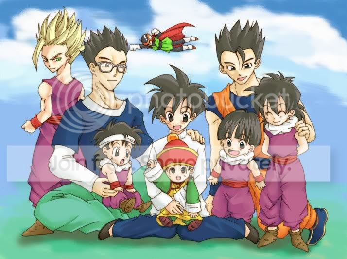 让俺说明一下,这不是悟空一家子,而是各个时期的悟饭合集